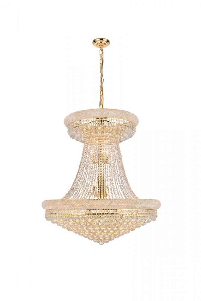 Primo 28 light Gold Chandelier Clear Royal Cut Crystal