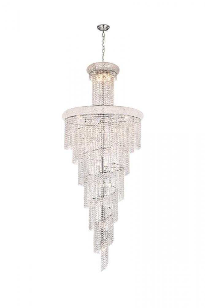 Spiral 32 light Chrome Chandelier Clear Royal Cut Crystal