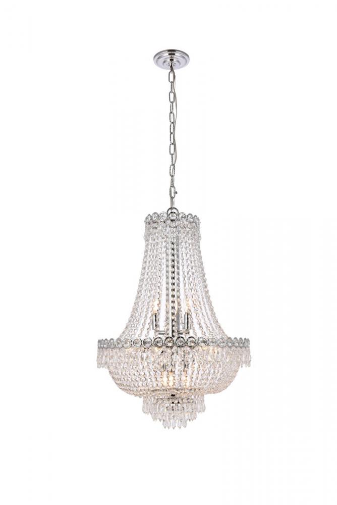Century 12 light Chrome Chandelier Clear Royal Cut Crystal