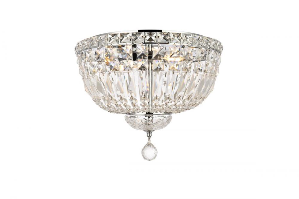 Tranquil 4 Light Chrome Flush Mount Clear Royal Cut Crystal