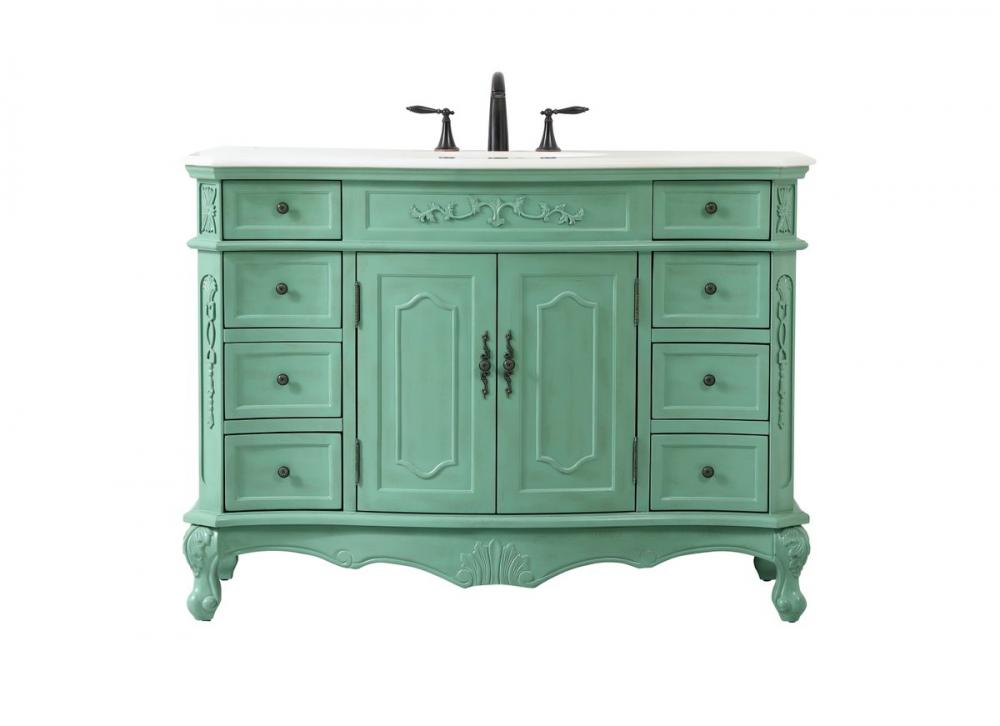 48 inch Single bathroom vanity in vintage mint