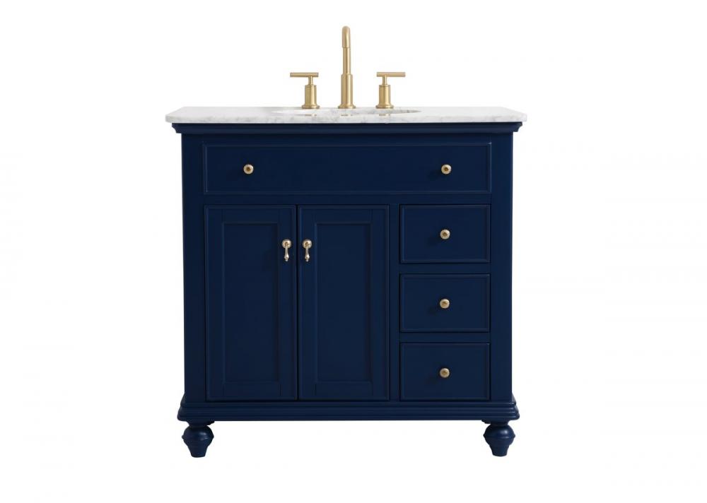 36 inch Single bathroom vanity in blue