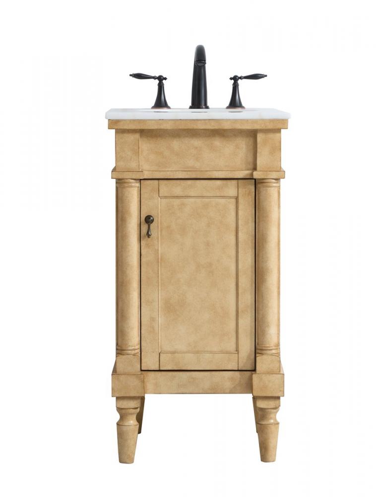 18 inch Single Bathroom Vanity in Antique Beige