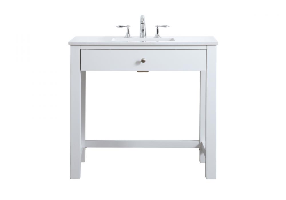 36 inch ADA compliant bathroom vanity in white