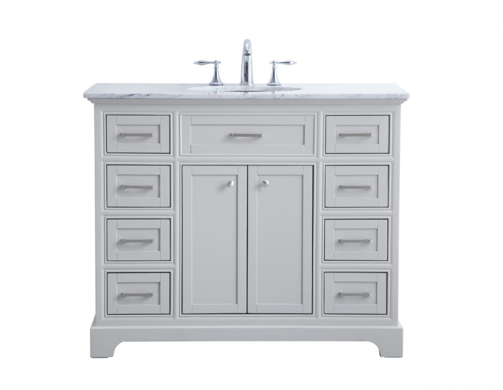 42 In. Single Bathroom Vanity Set in Light Grey