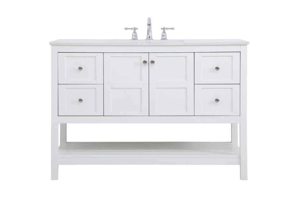 48 Inch Single Bathroom Vanity in White