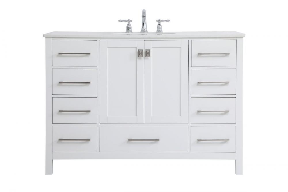 48 Inch Single Bathroom Vanity in White