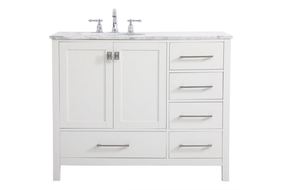 42 inch Single Bathroom Vanity in White