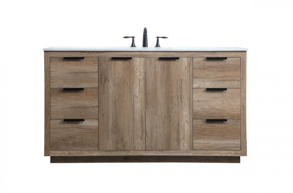 Vanity Cabinet 6Dw2Dr 60x22x34 Natural Oak
