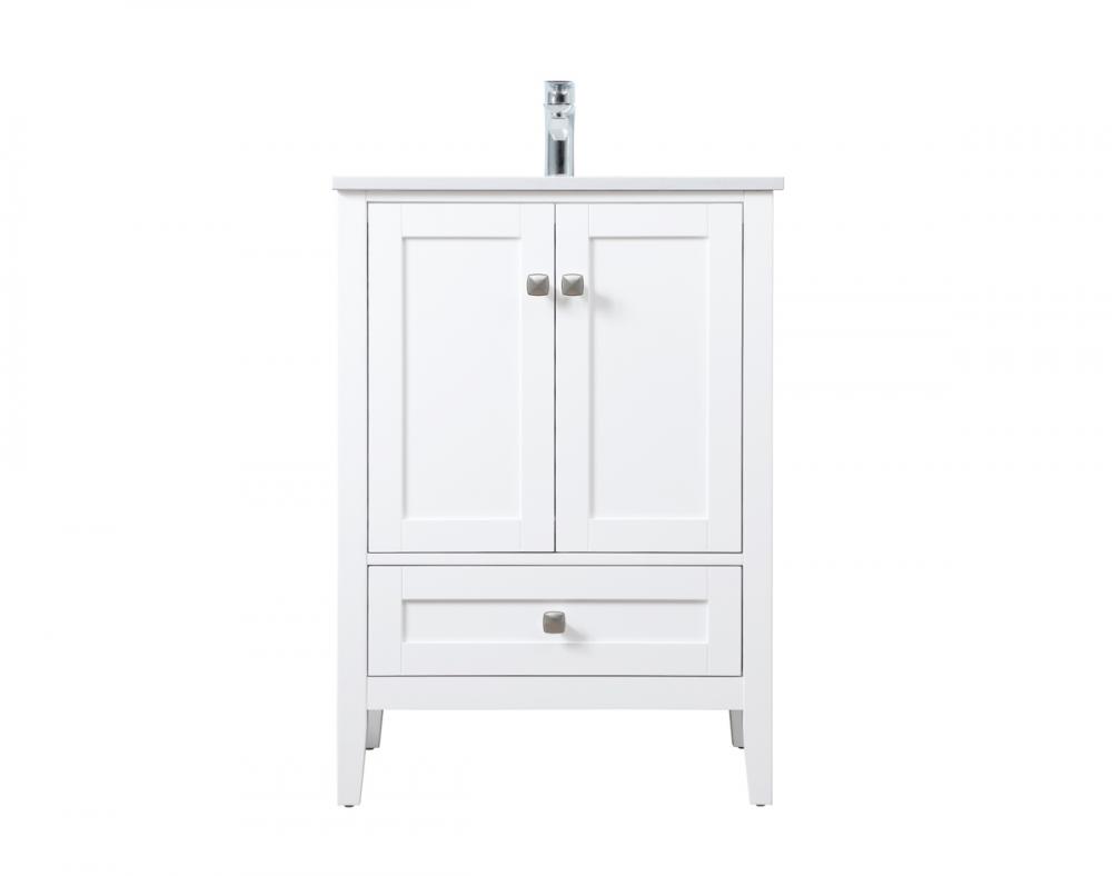 Vanity Cabinet 2dr 1dw W24''xD19''xH34" White