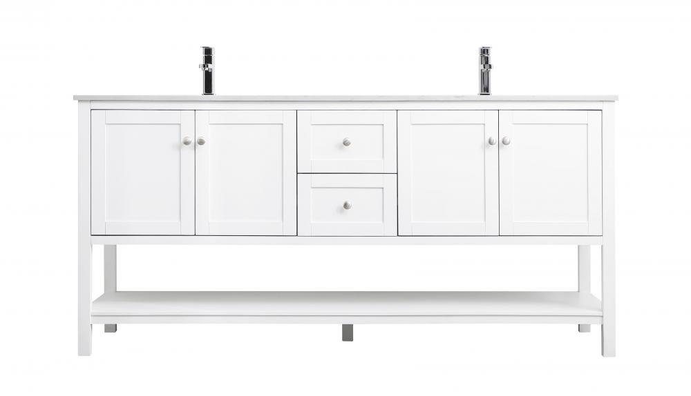 Vanity Cabinet 4dr 2dw W72"D21.5"H35" White