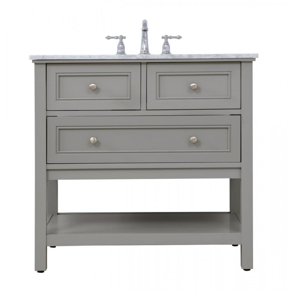 36 In. Single Bathroom Vanity Set in Grey