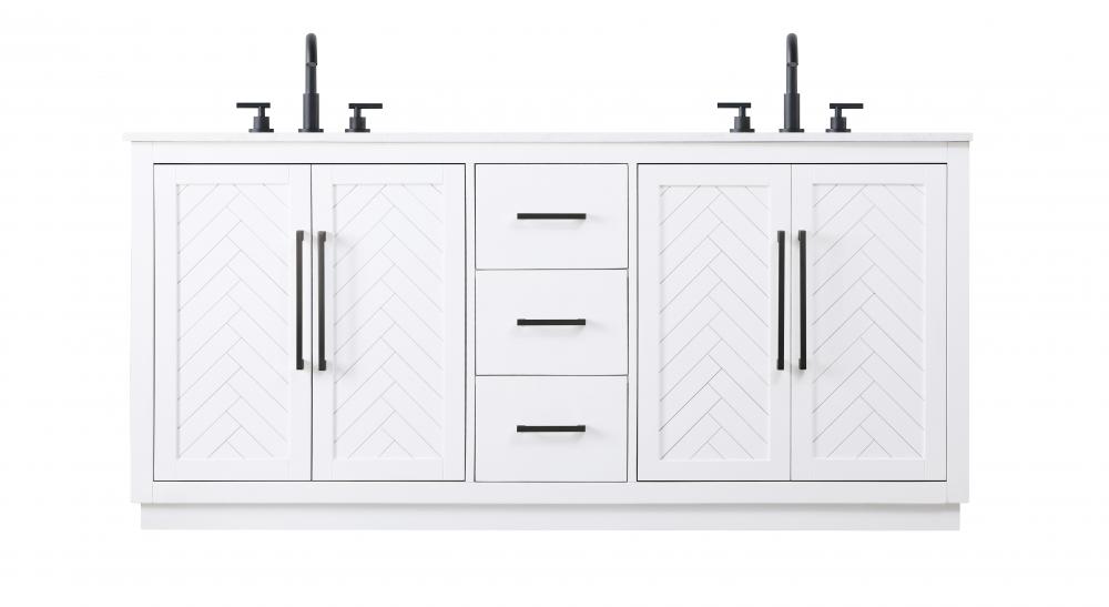 Vanity Cabinet 4Dr 3Dw W72"xD21.5"xH34" White