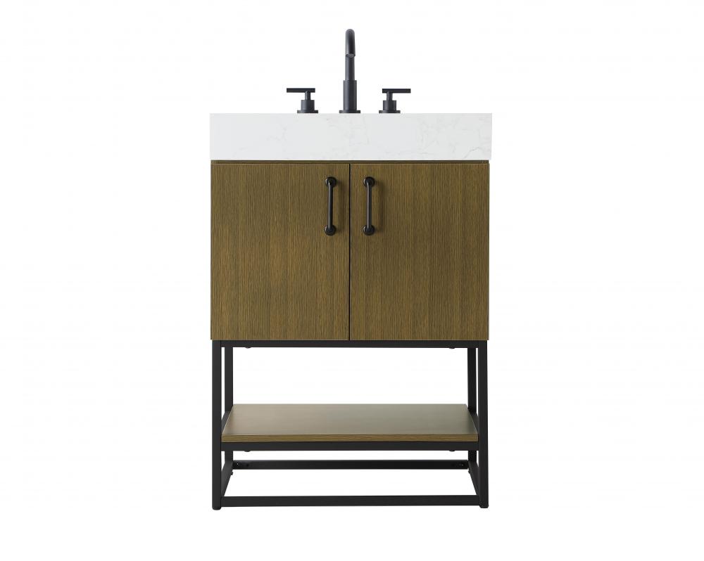 24 inch Single Bathroom Vanity in Chestnut Brown