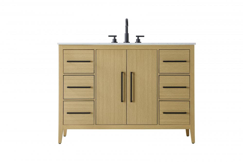 48 inch Single Bathroom Vanity in Honey Brown