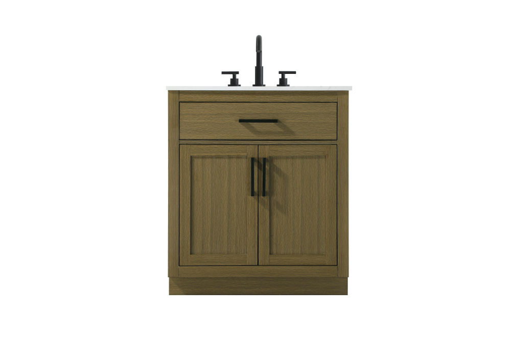Vanity Cabinet 2Dr1Dw 30"W x 22"D x 35''H Chestnut Brown