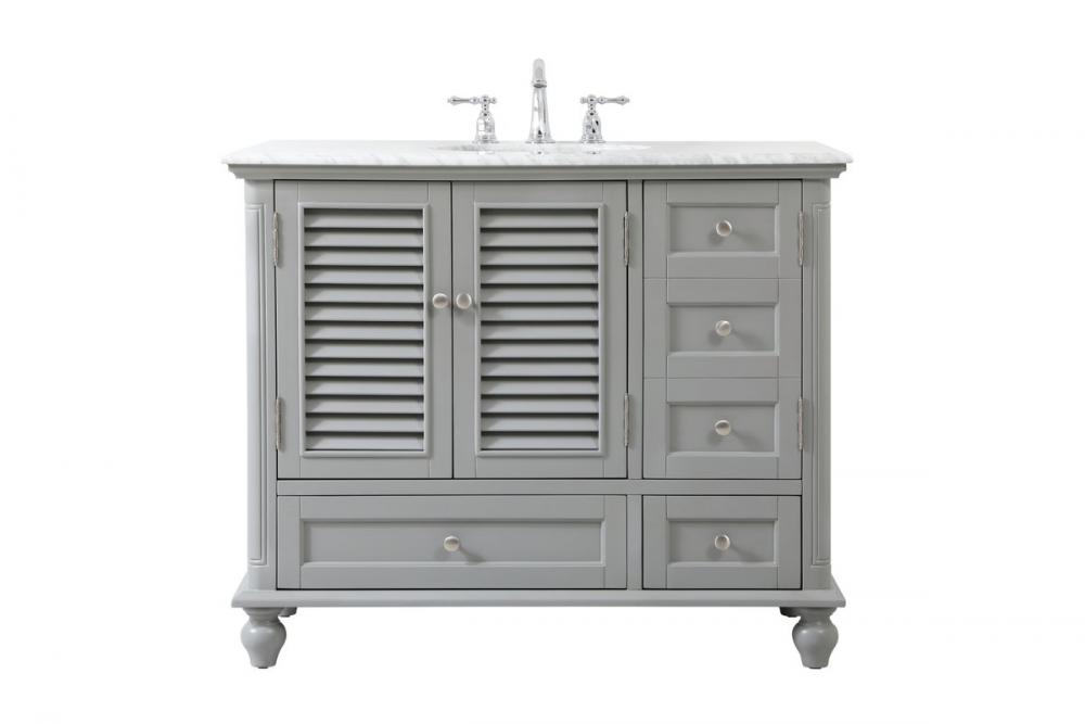 42 inch Single bathroom vanity in grey