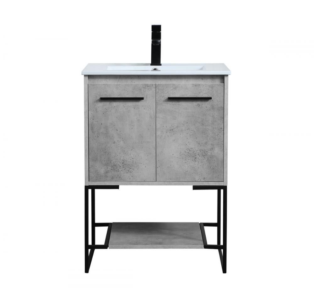 24 inch  Single Bathroom Vanity in Concrete Grey