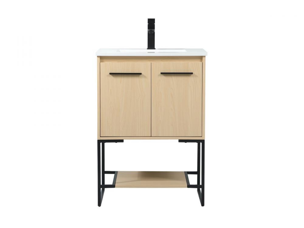 24 inch Single bathroom vanity in maple