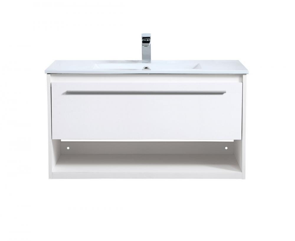 36 Inch Single Bathroom Floating Vanity in White