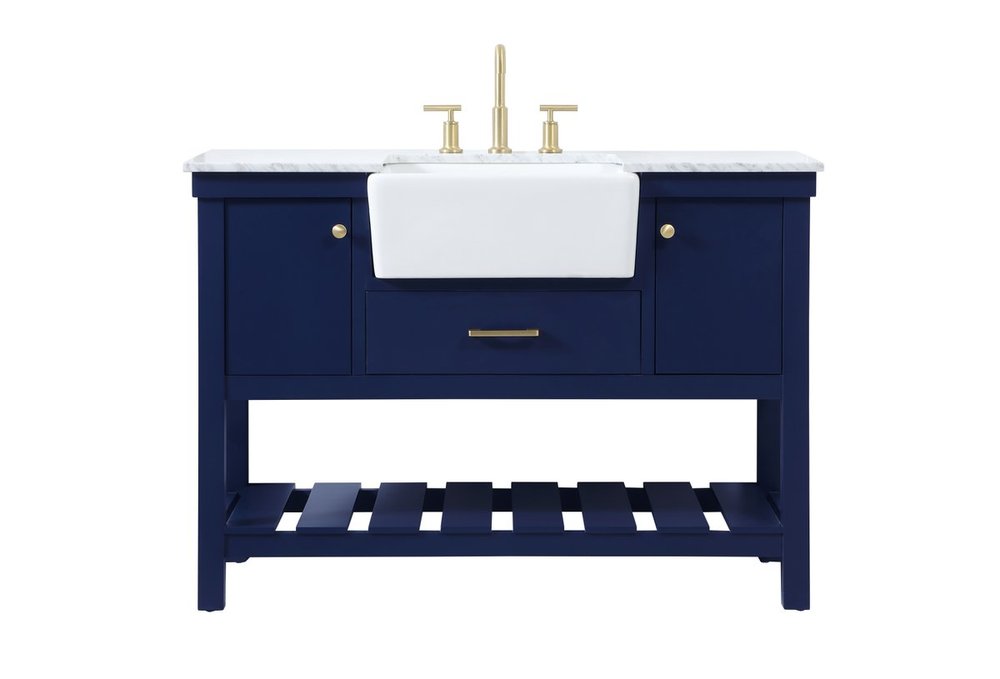 48 inch Single bathroom vanity in blue