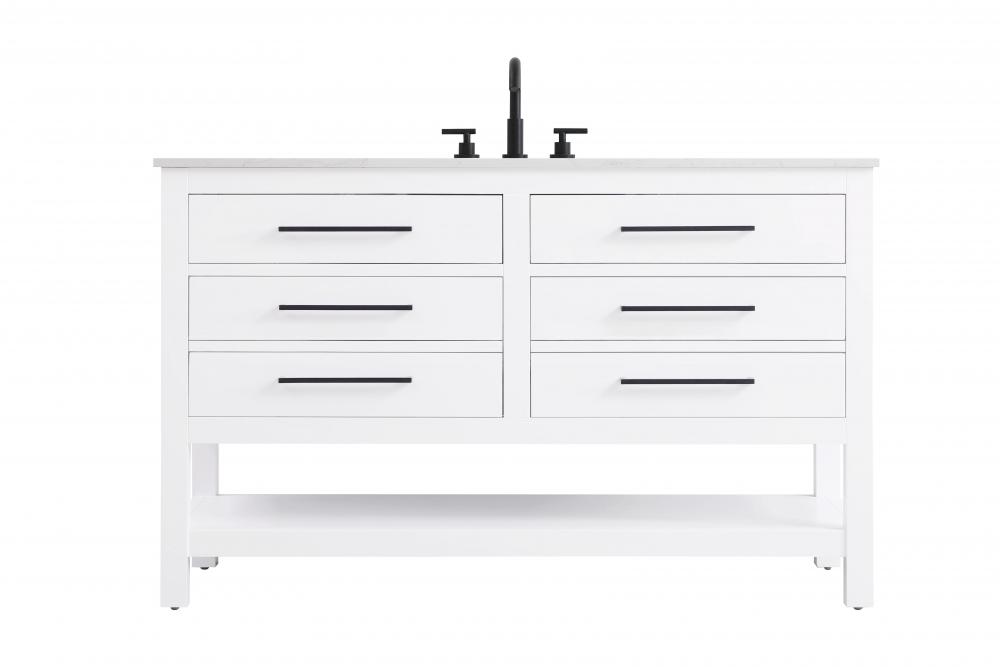 54 inch Single Bathroom Vanity in White