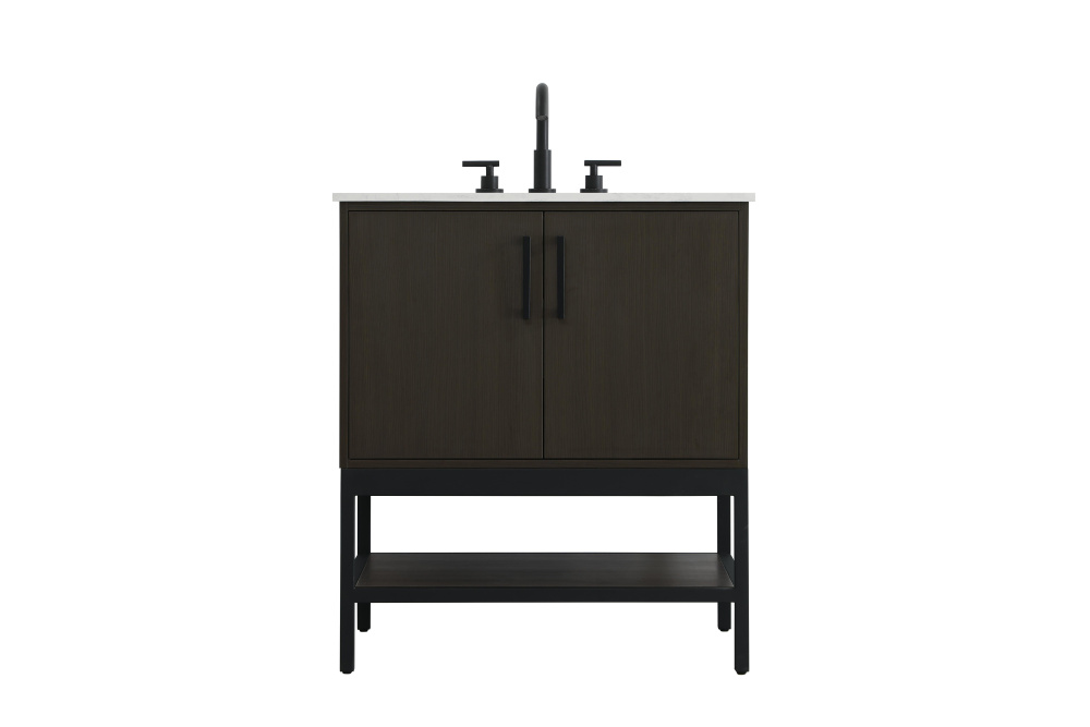 Vanity Cabinet 2Dr 30"x22"x34" Mocha Brown