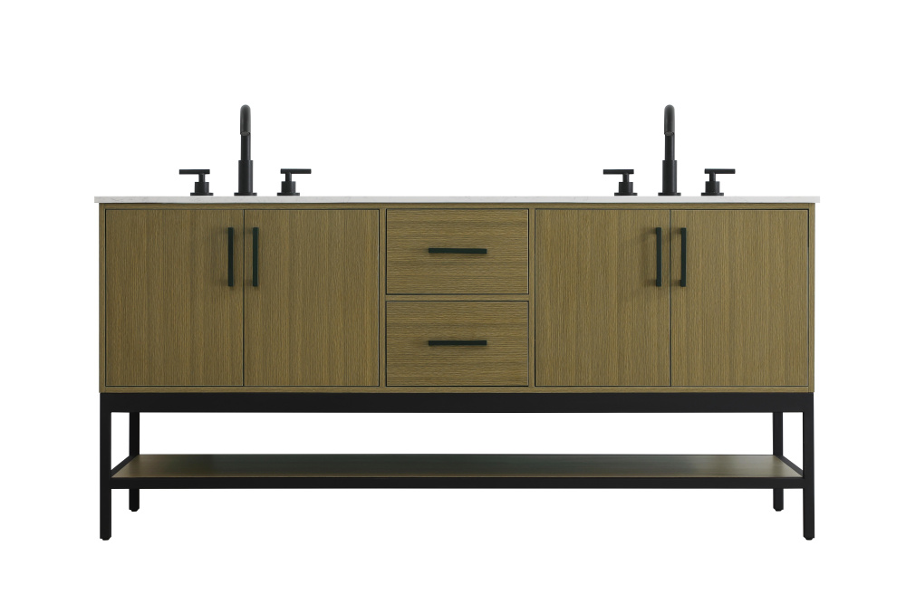 Vanity Cabinet 4Dr2Dw 72"x22"x34" Chestnut Brown