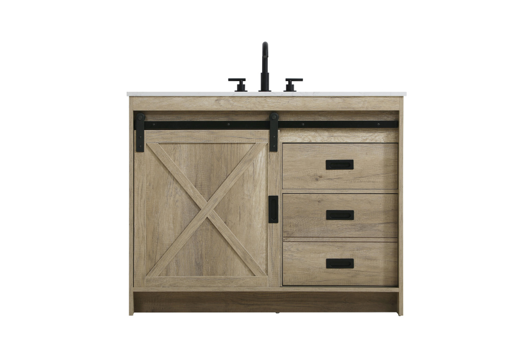 Vanity Cabinet 1Dr 2Dw 42''x34''x22'' Natural Oak