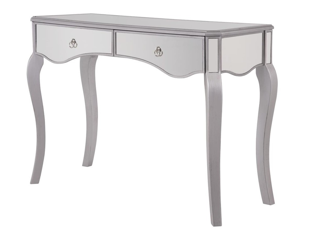 2 Drawers Dressing table 42 in. x 18 in. x 31 in. in silver paint