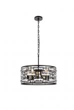 Elegant 1108D19BK - Kennedy 18.5 inch pendant in black