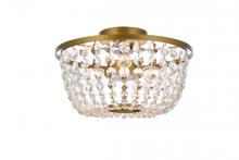 Elegant 1109F13BR - Cora 13 inch flush mount in brass