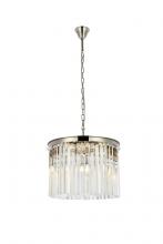 Elegant 1208D20PN/RC - Sydney 6 Light Polished Nickel Pendant Clear Royal Cut Crystal