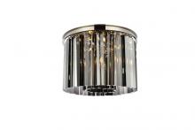 Elegant 1208F20PN-SS/RC - Sydney 6 Light Polished Nickel Flush Mount Silver Shade (Grey) Royal Cut Crystal