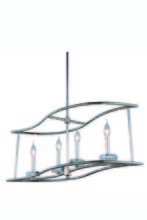 Elegant 1494D32PN - Bjorn Collection Chandelier L:32 W:12 H:65 Lt:4 polished Nickel Finish Royal Cut Clea