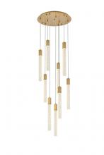 Elegant 2067D24SG - Weston 9 lights pendant in satin gold