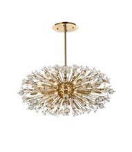 Elegant 2500D42SG - Vera 42 Inch Crystal Starburst Oval Pendant in Gold