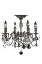 Elegant 9204F17PW/RC - Rosalia 4 light Pewter Flush Mount Clear Royal Cut Crystal