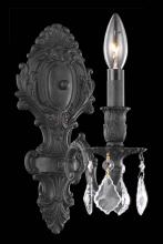 Elegant 9601W5DB/RC - Monarch 1 light Dark Bronze Wall Sconce Clear Royal Cut Crystal