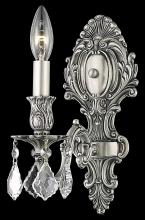 Elegant 9601W5PW/RC - Monarch 1 light Pewter Wall Sconce Clear Royal Cut Crystal