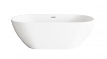 Elegant BT30367GW-BNK - 67 inch Bathtub in Glossy White with Brushed Nickel Trim