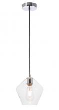 Elegant LD2256C - Gene 1 Light Chrome and Clear Glass Pendant