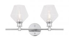 Elegant LD2312C - Gene 2 Light Chrome and Clear Glass Wall Sconce