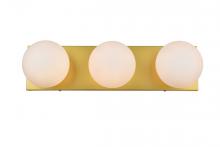 Elegant LD7303W22BRA - Jaylin 3 light Brass and frosted white Bath Sconce