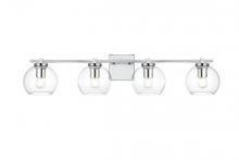 Elegant LD7311W34CH - Juelz 4 Light Chrome and Clear Bath Sconce