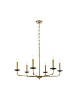 Elegant LD812D36BRK - Cohen 36 Inch Pendant in Black and Brass