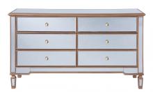 Elegant MF6-1136G - 6 Drawers Cabinet 60 In.x20 In.x34 In. in Gold Paint