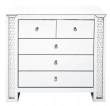 Elegant MF91007 - 39.5 Inch Crystal Five Drawers Cabinet in Clear Mirror Finish