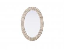 Elegant MR4C2436LN - Oval Cornhusk Mirror 24x36 in Linen White