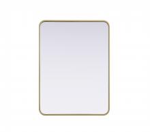 Elegant MR8A2736BRA - Contour Metal Rectangle Mirror 27x36 in Brass